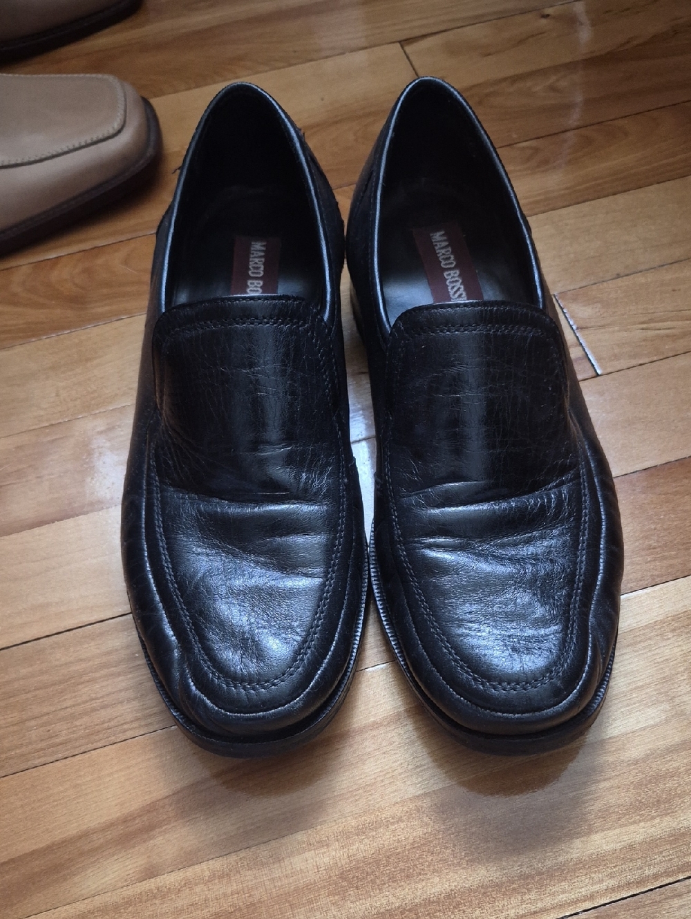 Men's Black Leather Loafers by